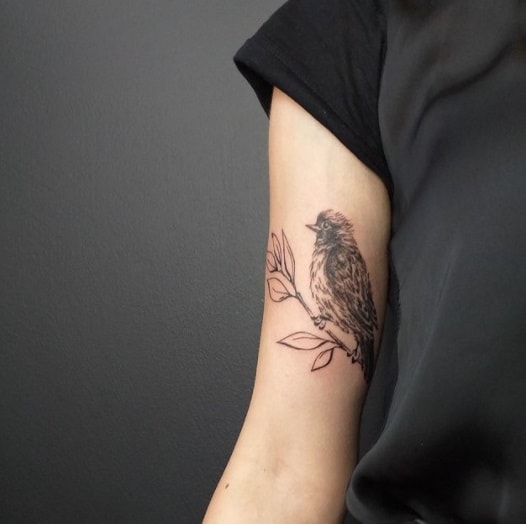 bird tattoo on bicep