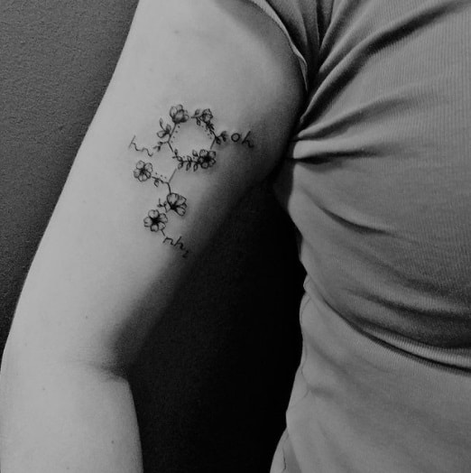 serotonin tattoo on bicep 