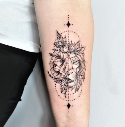 safe location black ink tattoo on forearm 