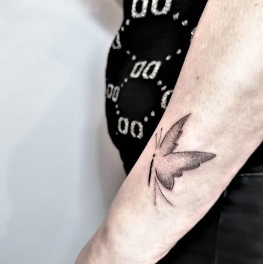 butterfly forearm tattoo idea