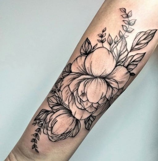 flowers forearm tattoo idea