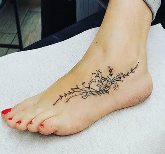 idea tattoo on foot