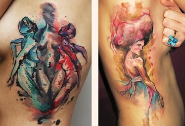 tattoo on ribs different designs watercolour
