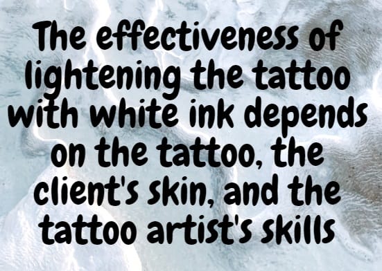 Die Wirksamkeit der Fixierung eines zu schattierten Tattoos mit weißer Tinte hängt von mehreren Faktoren ab