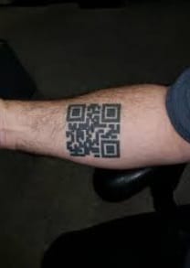 Picture of tattoo with QR code from reddit