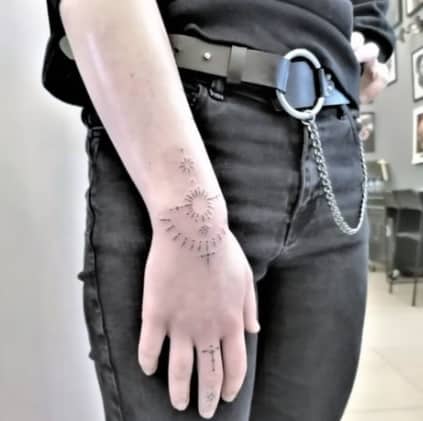 Black tattoo on a wrist