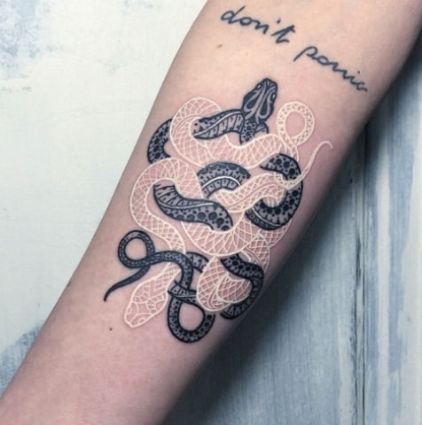 Beispiel für ein Tattoo in Schwarz und Weiß 