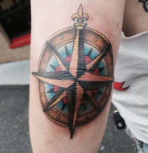 tattoo on the elbow for women compass 