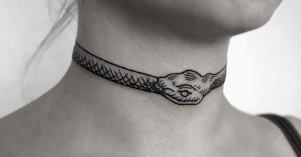  for women snake tattoo on the neck