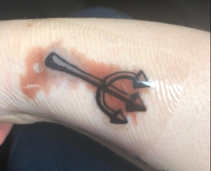 Example of bleeding tattoo