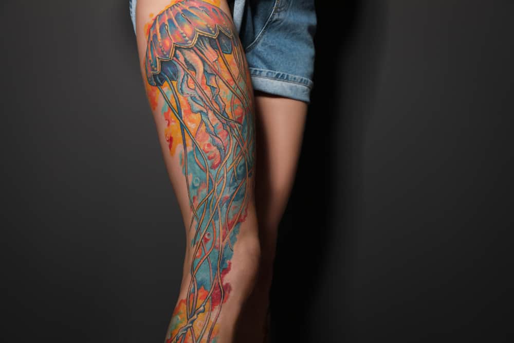 half leg sleeve tattoo female leg sleeves leg tattoos traditional leg tattoos